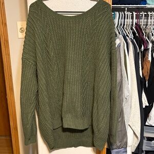 Torrid Olive Cable Knit Sweater